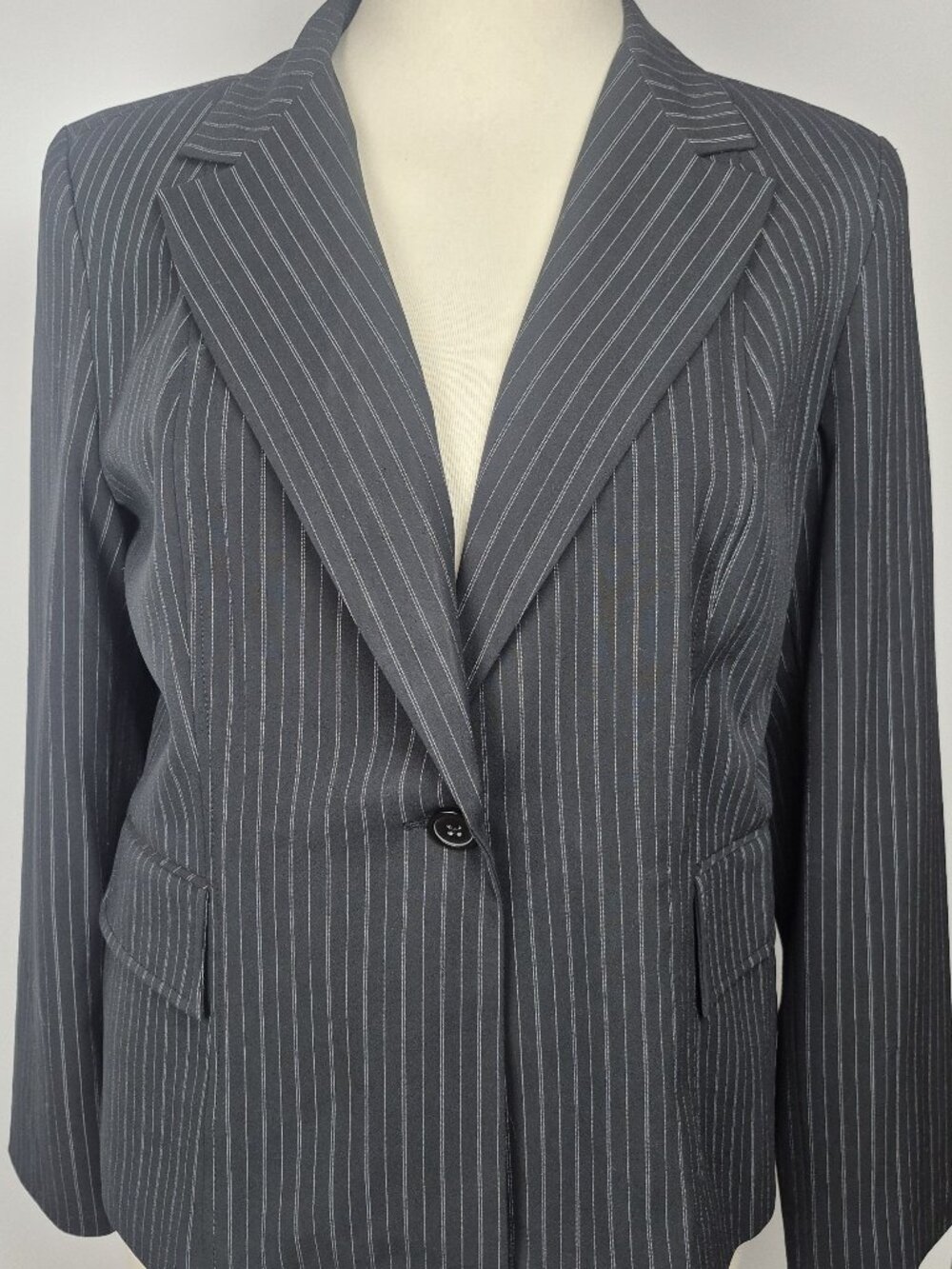 Black Pinstripe Blazer - Size 18